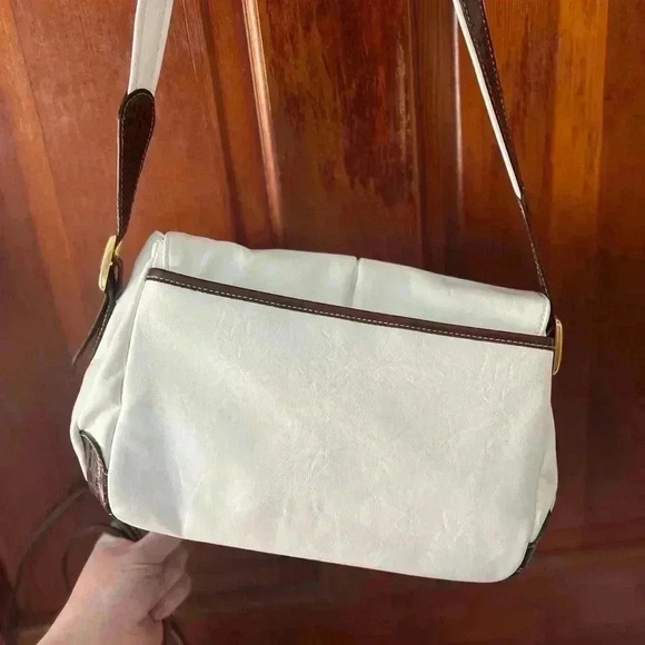 Vintage Carryland White and Brown Faux Leather Crossbody Bag Set - Set of 2 - Picture 7 of 16